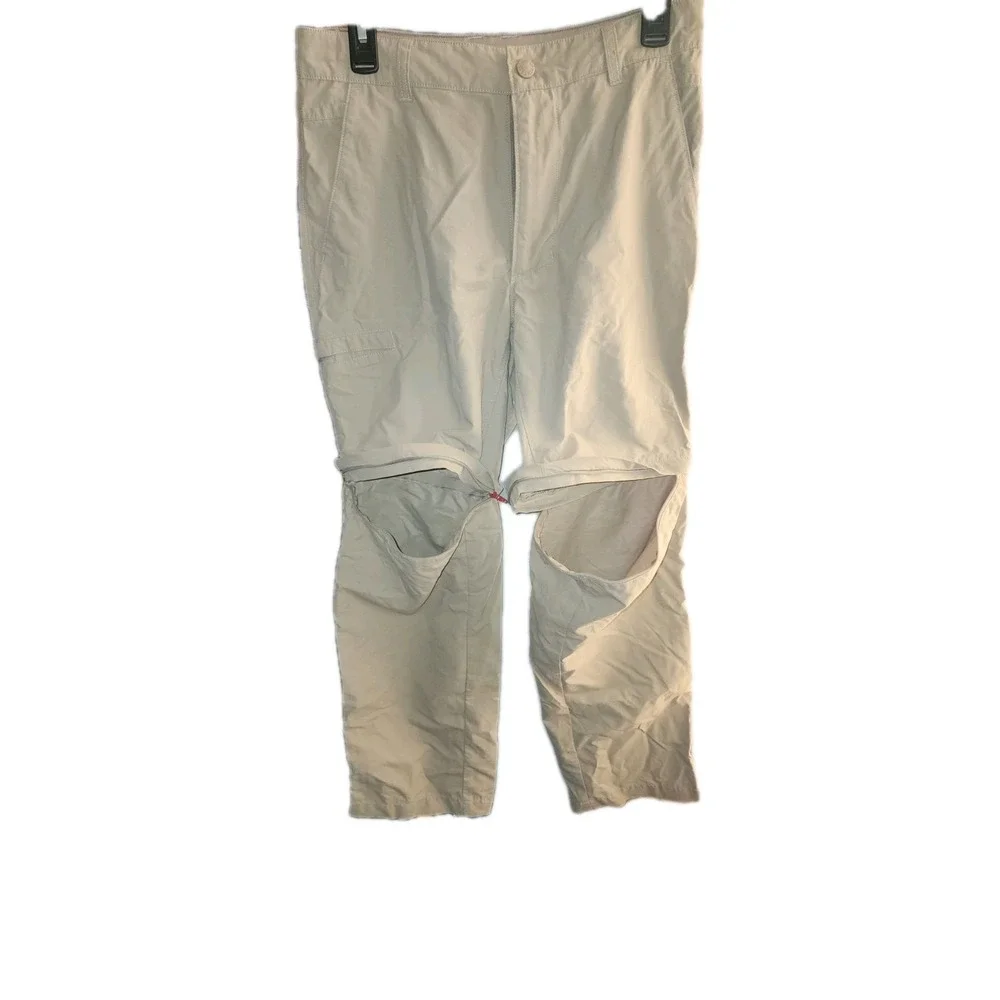 The North Face Convertible Cargo Hiking Pants Mens Beige Outdoor Zip Off Shorts